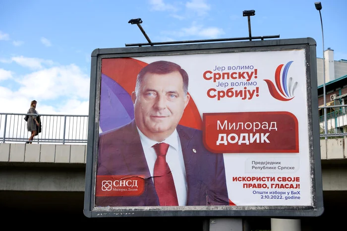Preşedintele Dodik afiș electoral foto: EPA EFE