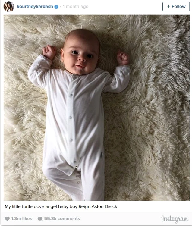 Reign Aston Disick este fiul lui Kourtney Kardashian