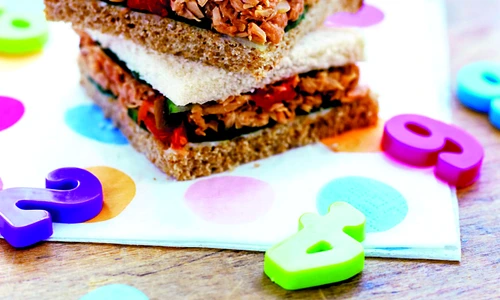 Tuna sandwiches, plastic numbers beside them jpeg