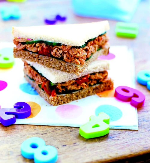 Tuna sandwiches, plastic numbers beside them jpeg