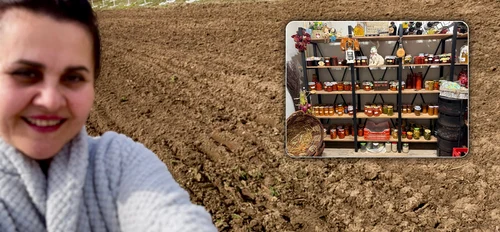 Niculina Stoican, la munca pământului. Are beciul plin de conserve preparate de ea 