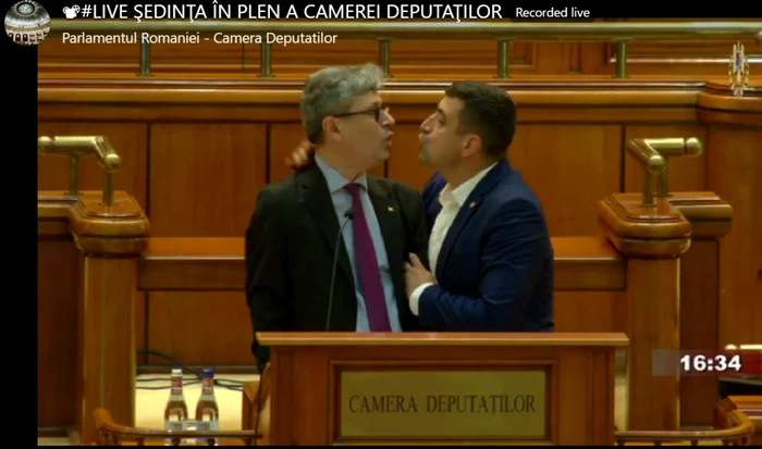 Scandal Parlament - George Simion si Virgil Popescu