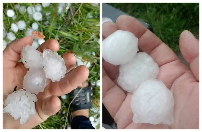 Grindină în Suceava FOTO Meteoplus / Facebook