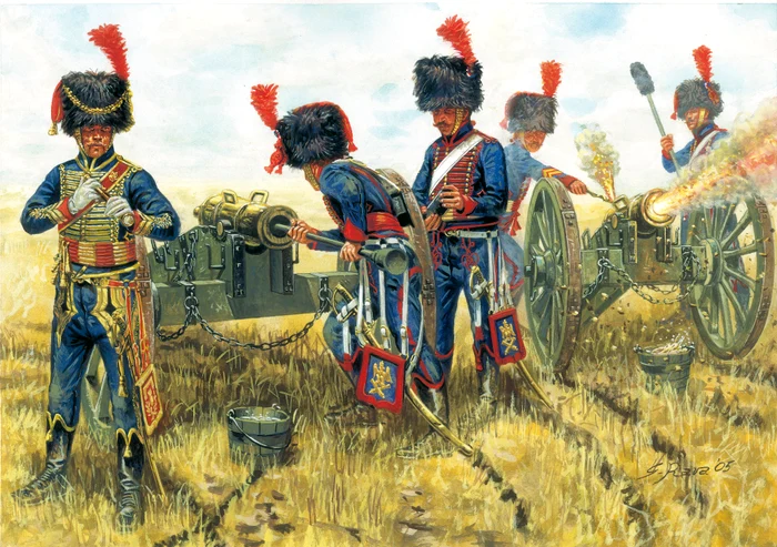 Soldaţi artilerişti din cadrul Gărzii Imperiale a lui Napoleon 
