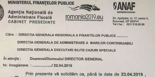 circulara anaf colectare suplimentara