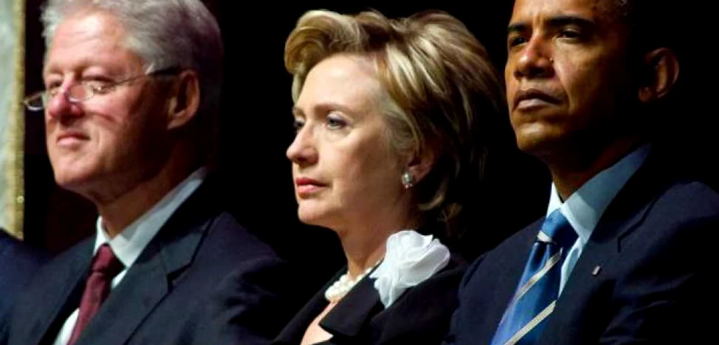 Soţii Bill şiHillary Clinton, alături de Barack Obama (dreapta) FOTO Getty Images