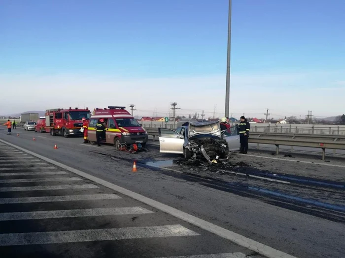 Traficul a fost blocat peste o oră FOTO: ISU Argeş