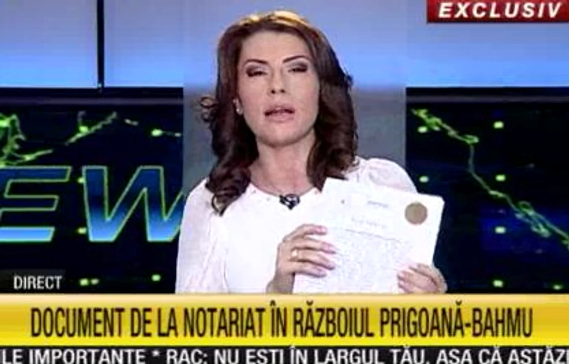 Documentul înregistrat la notariat prin care Adriana Bahmuţeanu renunţă la averea lui Prigoană. (captură România TV)