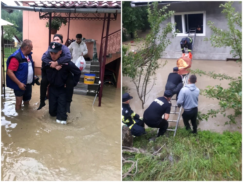 Oameni cu probleme de sănătate salvaţi de pompieri. Foto: ISU Alba