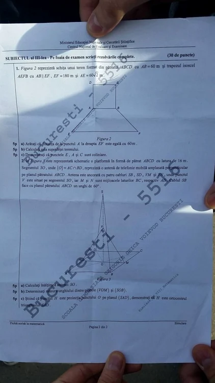 Subiectele de Matematică, de la simularea Evaluării naționale, au avut grad de dificultate medie