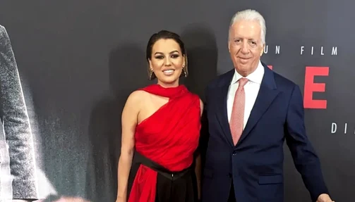 Romina Gingașu și Piero Ferrari, la premiera filmului Ferrari. Foto X