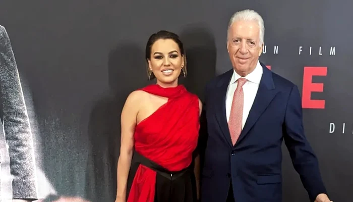 Romina Gingașu și Piero Ferrari, la premiera filmului Ferrari. Foto X