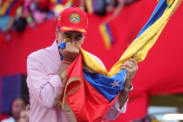 Maduro la un miting la Caracas FOTO EPA-EFE