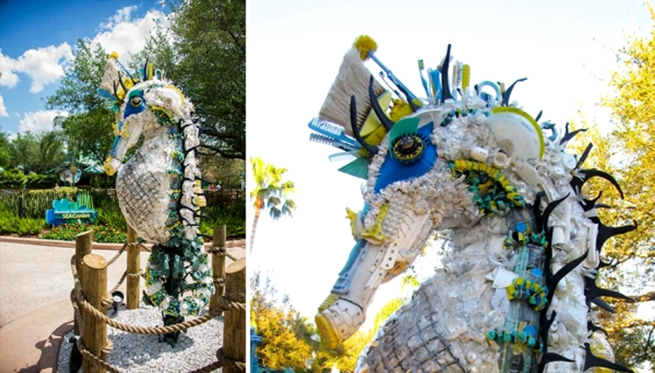 3. Sculpturile au fost confecționate, în special, din obiecte din plastic