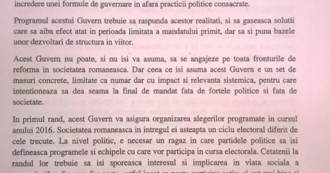 Program de guvernare Dacian Ciolos pagina 1
