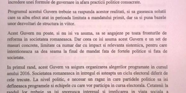 Program de guvernare Dacian Ciolos pagina 1