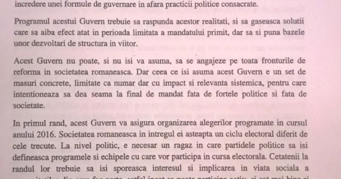 Program de guvernare Dacian Ciolos pagina 1