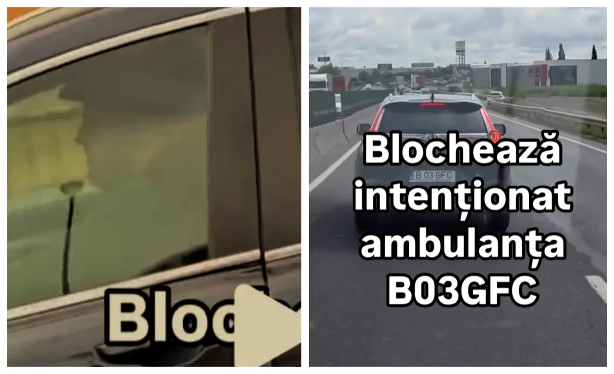 Șofer care blochează ambulanța Foto: Captură video TikTok