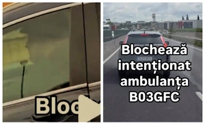 Șofer care blochează ambulanța FOTO captură video 