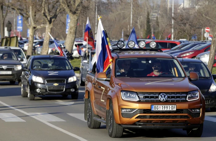 Manifestatie pro Rusia la Belgrad FOTO EPA-EFE