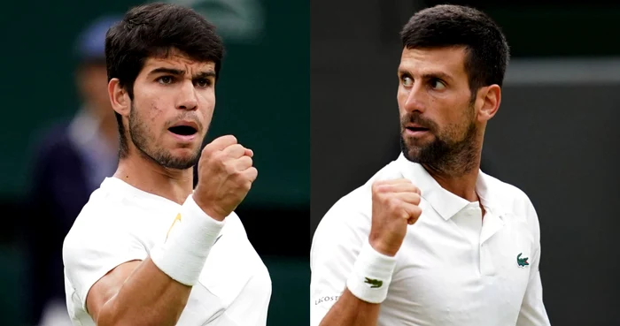 Carlos Alcaraz și Novak Djokovici vor juca finala la Wimbledon. Foto Skysports