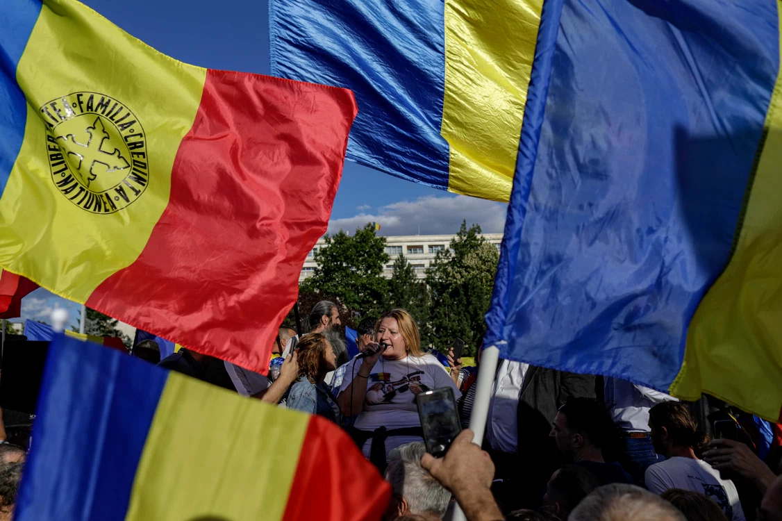 Diana Șoacă și șeful AUR s-au certat pe microfon FOTO Inquam Photos / Octav Ganea 