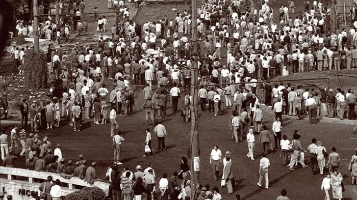 Proteste în București, în iunie 1990 Foto: Arhivă