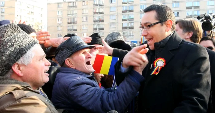 Victor Ponta, la Iaşi, cu ocazia manifestărilor din 24 ianuarie 2011 FOTO Adevărul