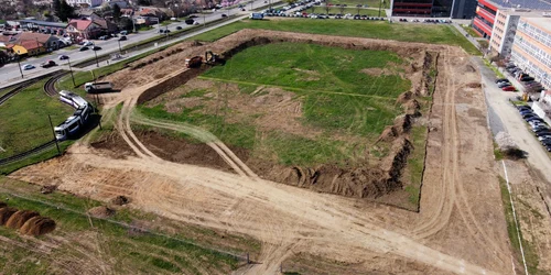 Șantierul stadionului Eroii Timișoarei FOTO PMT