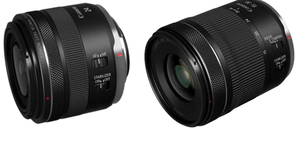 Obiective Canon RF full frame RF 24mm F18 MACRO IS STM RF 15-30mm F45-63 IS STM.