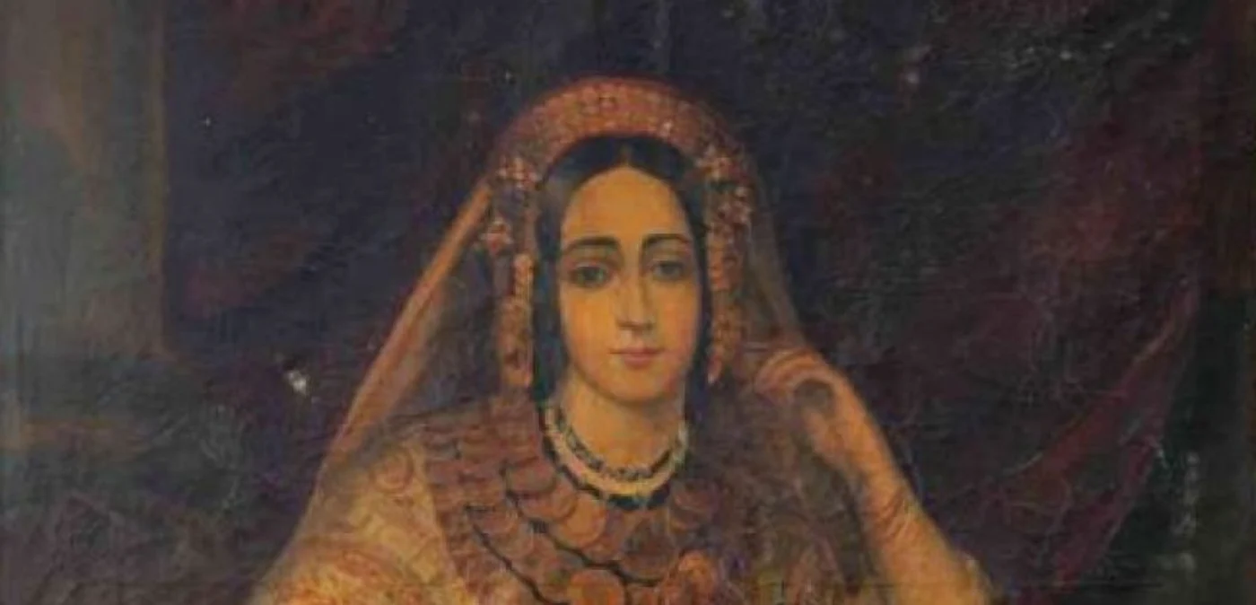 Mariţica Bibescu, într-o pictură a artistului Carol Popp de Szathmari