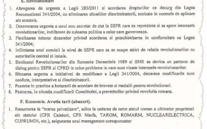 Pagini din acordul semnat între Victor Ponta şi Mircea Dogaru