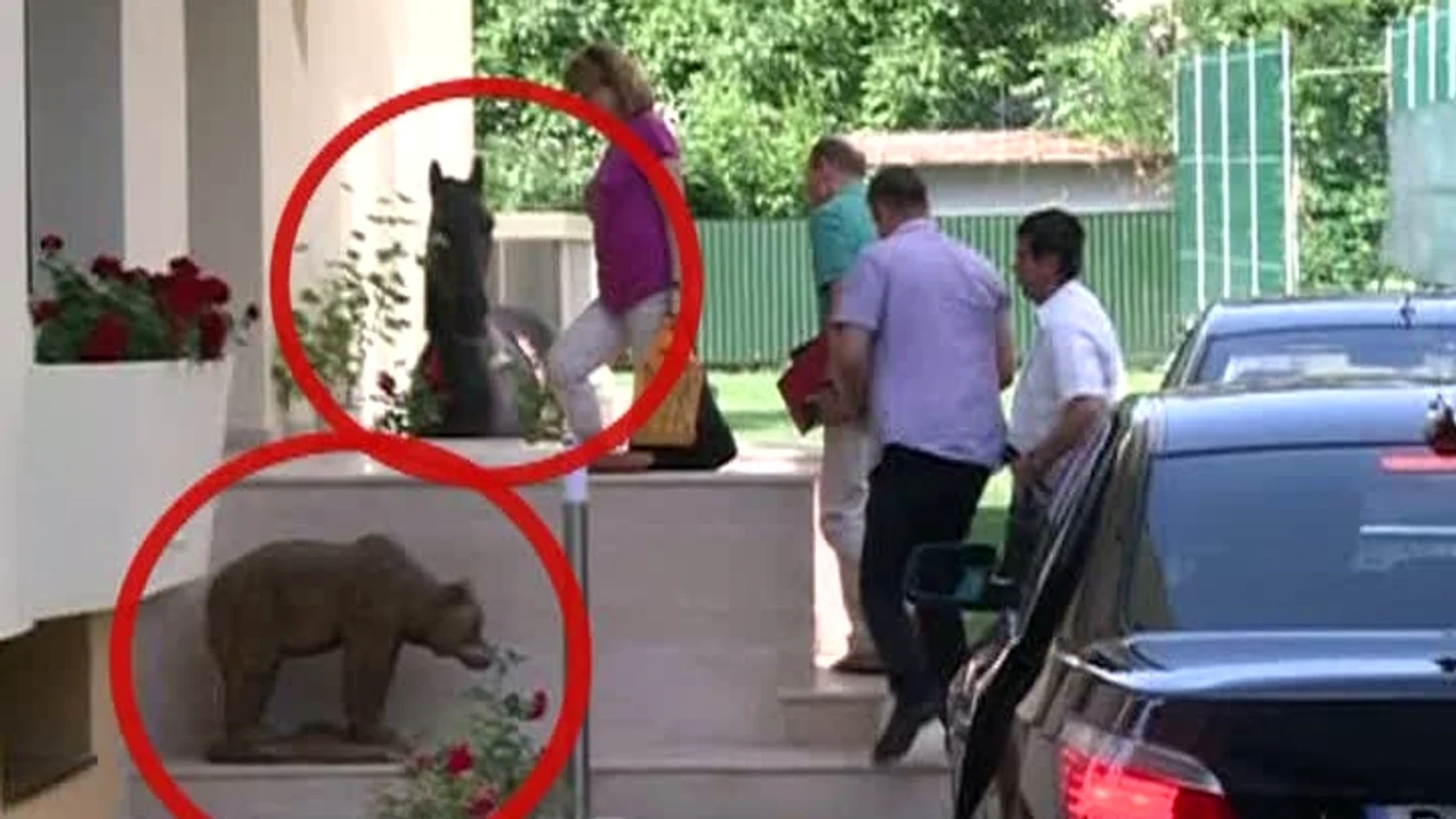 Traian Băsescu și-a adus primele obiecte la noua casă: două animale împăiate, un urs și un cal