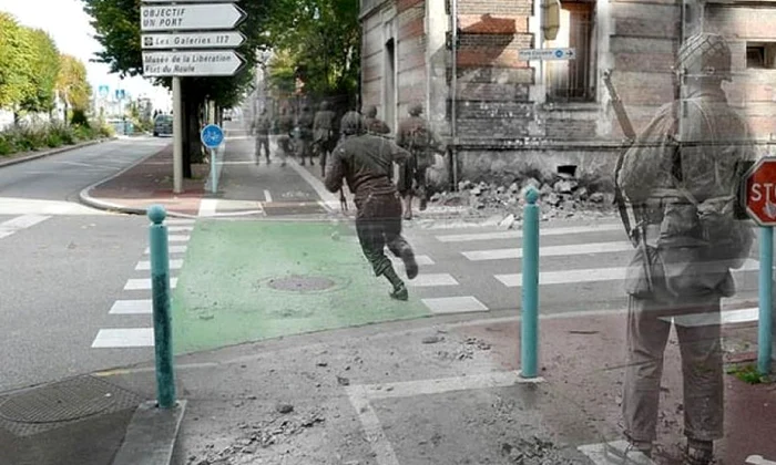Fantome ale celui de al Doilea Război Mondial  Soldați din cel de al Doilea Război Mondial fotografiați pe străzile din Franța de azi FOTO jpeg