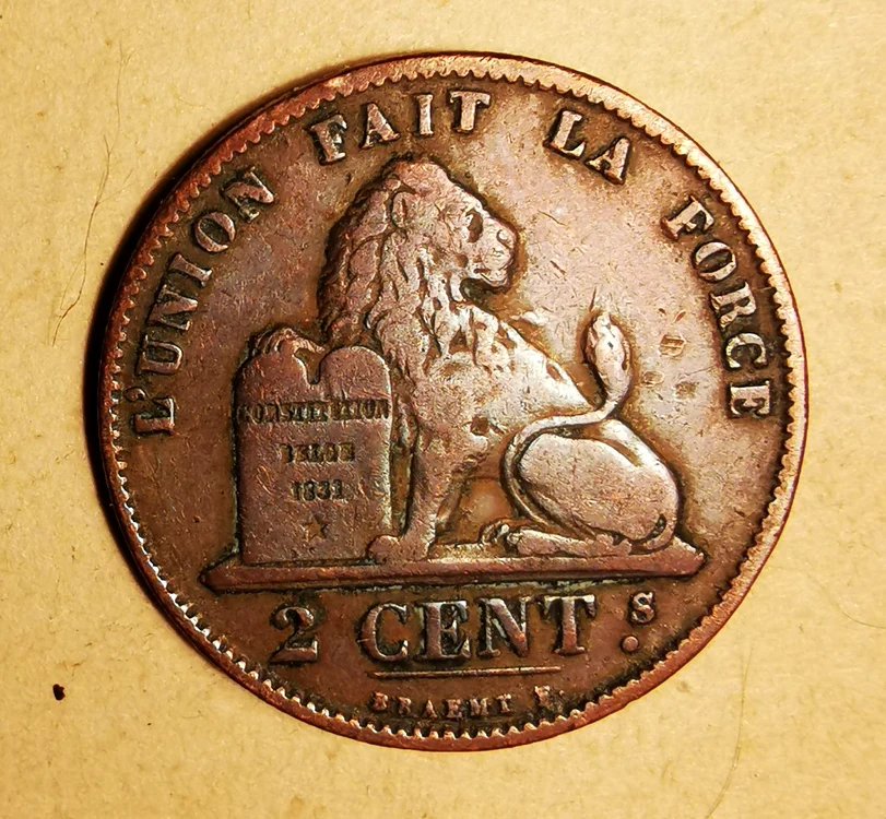 Centimă belgiană de la 1880