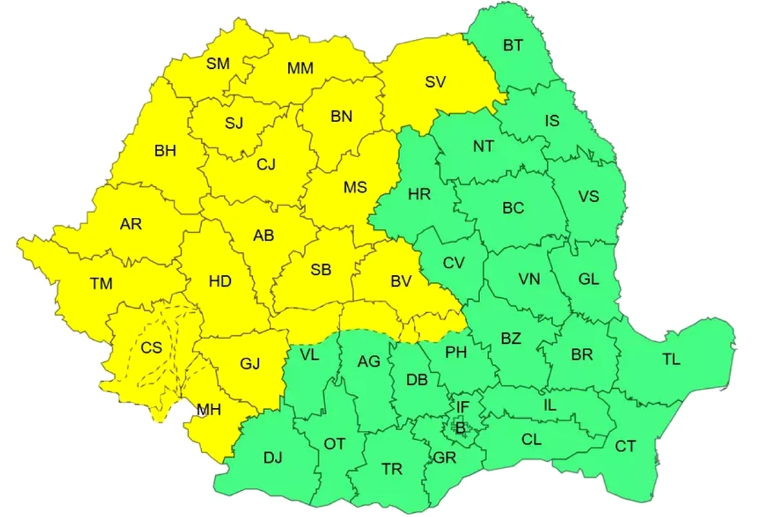 Codul galben de vreme severă