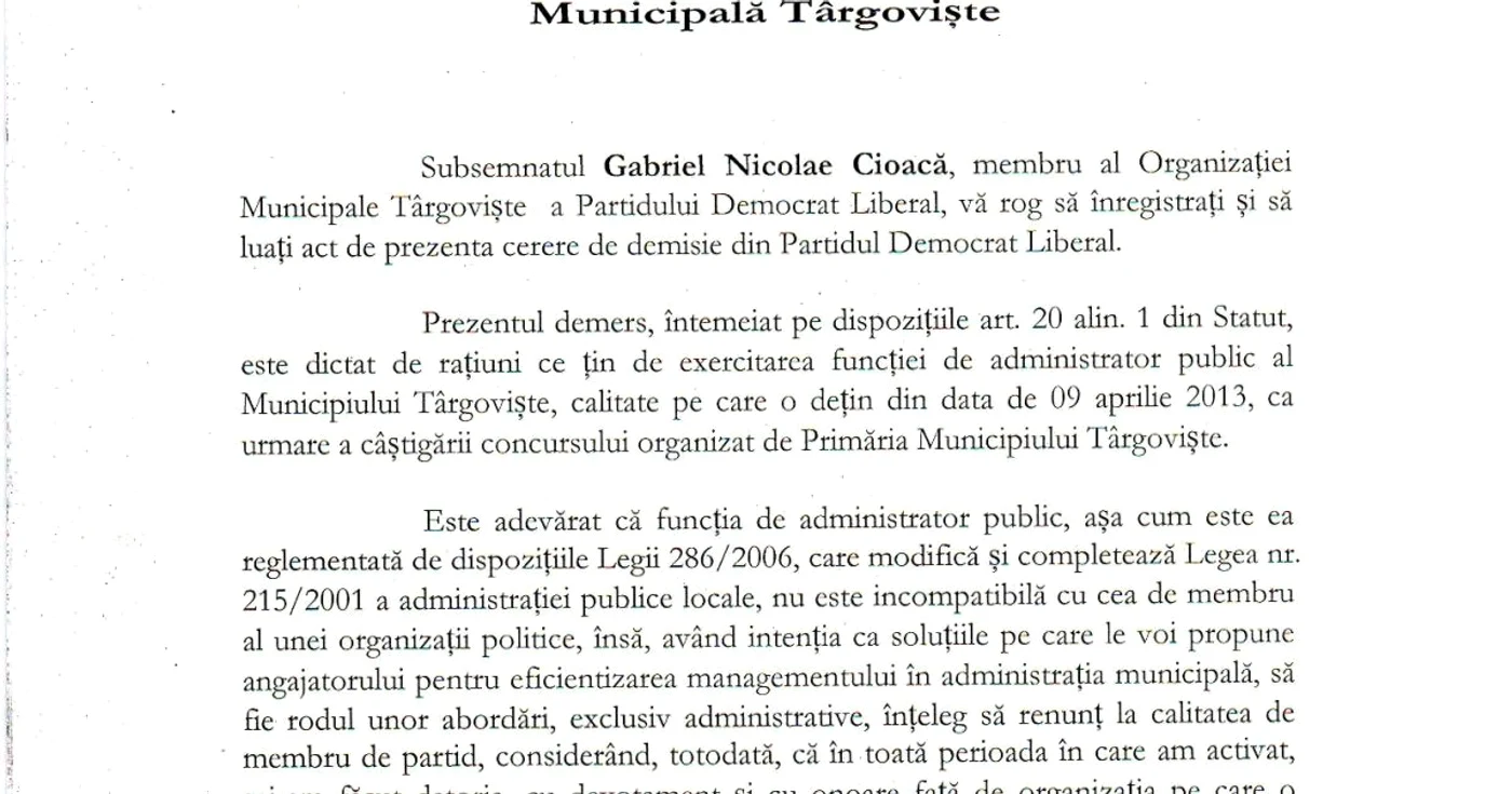 Din 9 aprilie, Gabriel Cioacă este administrator public al municipiului, în urma câştigării concursului pentru acest post.