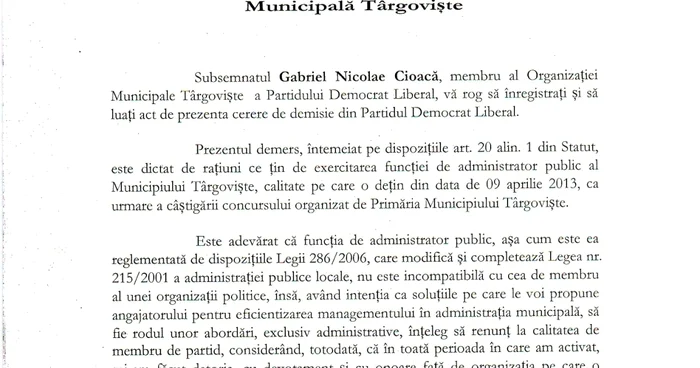 Din 9 aprilie, Gabriel Cioacă este administrator public al municipiului, în urma câştigării concursului pentru acest post.