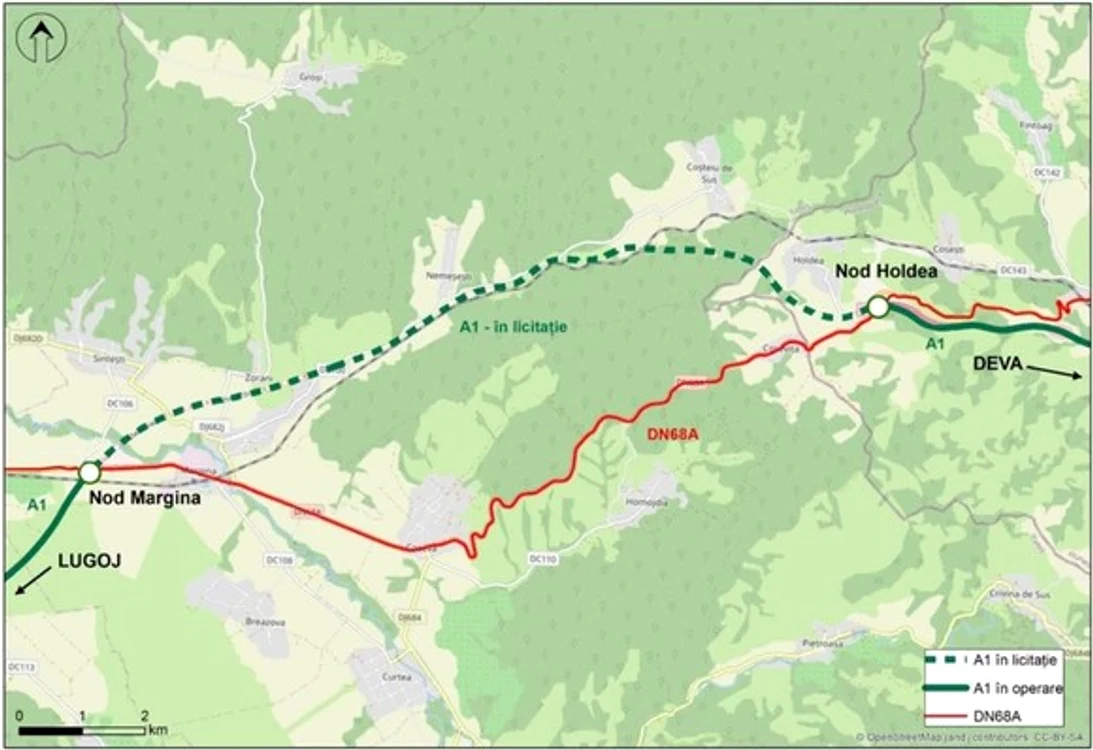 
    Porțiunea din DN68, Margina-Holdea, este plină de gropiFoto:tion.ro  