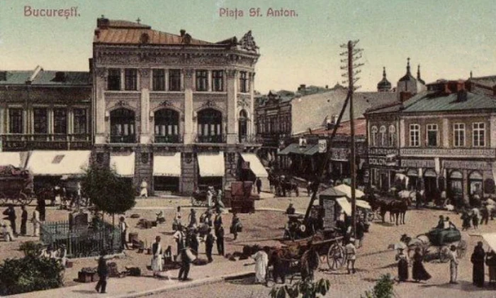 Piața Sfântul Anton din  București, la începutul secolului XX