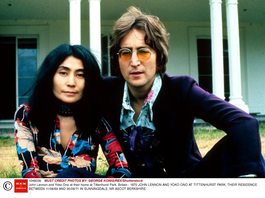 John Lennon and Yoko Ono at their home at Tittenhurst Park, Britain 1970 jpeg