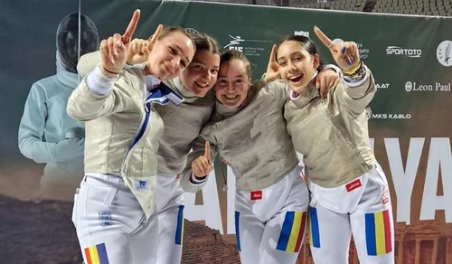 Patru fete de aur ale României. Foto Facebook FR Scrimă  