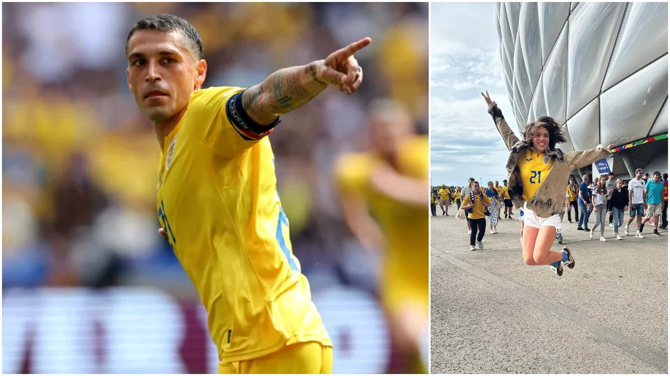 Soția lui Nicolae Stanciu, fericită la Euro. Foto: colaj Inquam Photos/Instagram