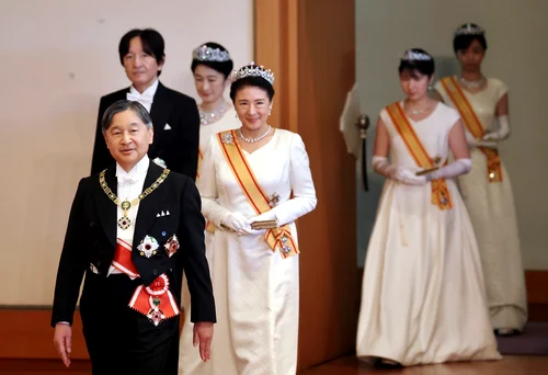 Bal imperial în Japonia cu Împăratul Naruhito, Împărăteasa Masako, Prințul Akishino, Prințesa Kiko, Prințesa Aiko, Prințesa Kako. FOTO: Profimedia