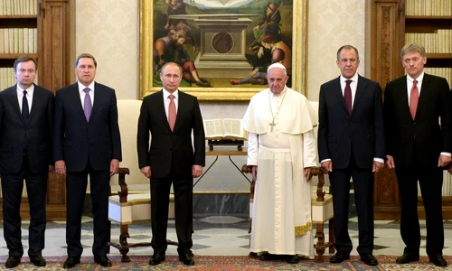 Vizita lui Vladimir Putin la Vatican, în iunie 2015 (sursa: kremlin.ru)