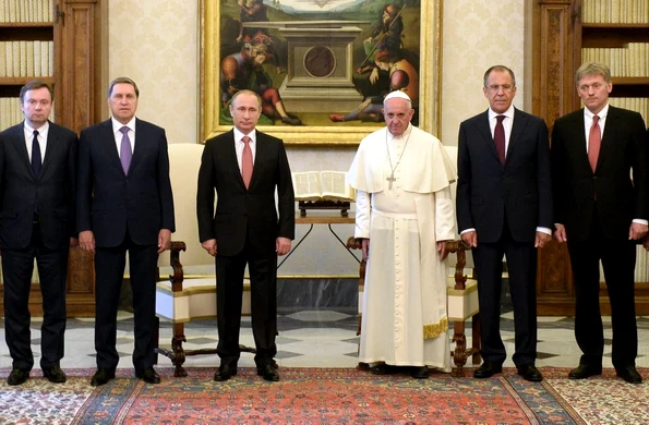 Vizita lui Vladimir Putin la Vatican, în iunie 2015 (sursa: kremlin.ru)