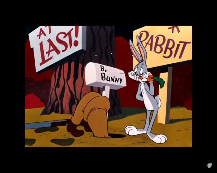 
    Una dintre imaginile definitorii pentru personajul Bugs Bunny este să muște dintr-un morcov și să întrebe, jucăuș-zeflemitor, „What's up, Doc?”, tradus prin „Care-i treaba, moșule?Foto: captură youtube.com  