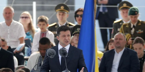 Volodimir Zelenski la parada militara la Kiev FOTO EPA-EFE