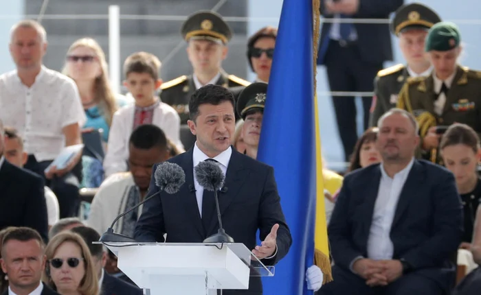 Volodimir Zelenski la parada militara la Kiev FOTO EPA-EFE