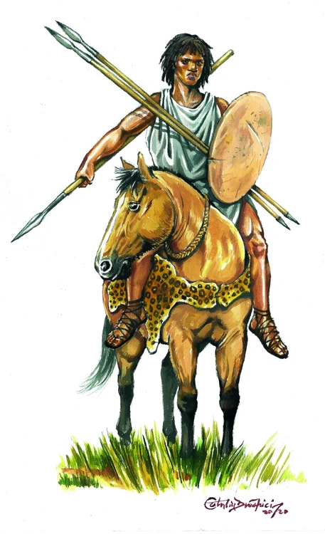 Călăreţ maur, echipat şi înarmat după felul de a lupta al acestor africani (© Cătălin Drăghici)